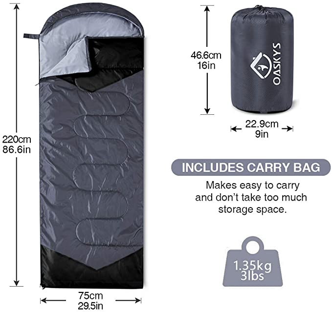 oaskys Camping Sleeping Bag for kids